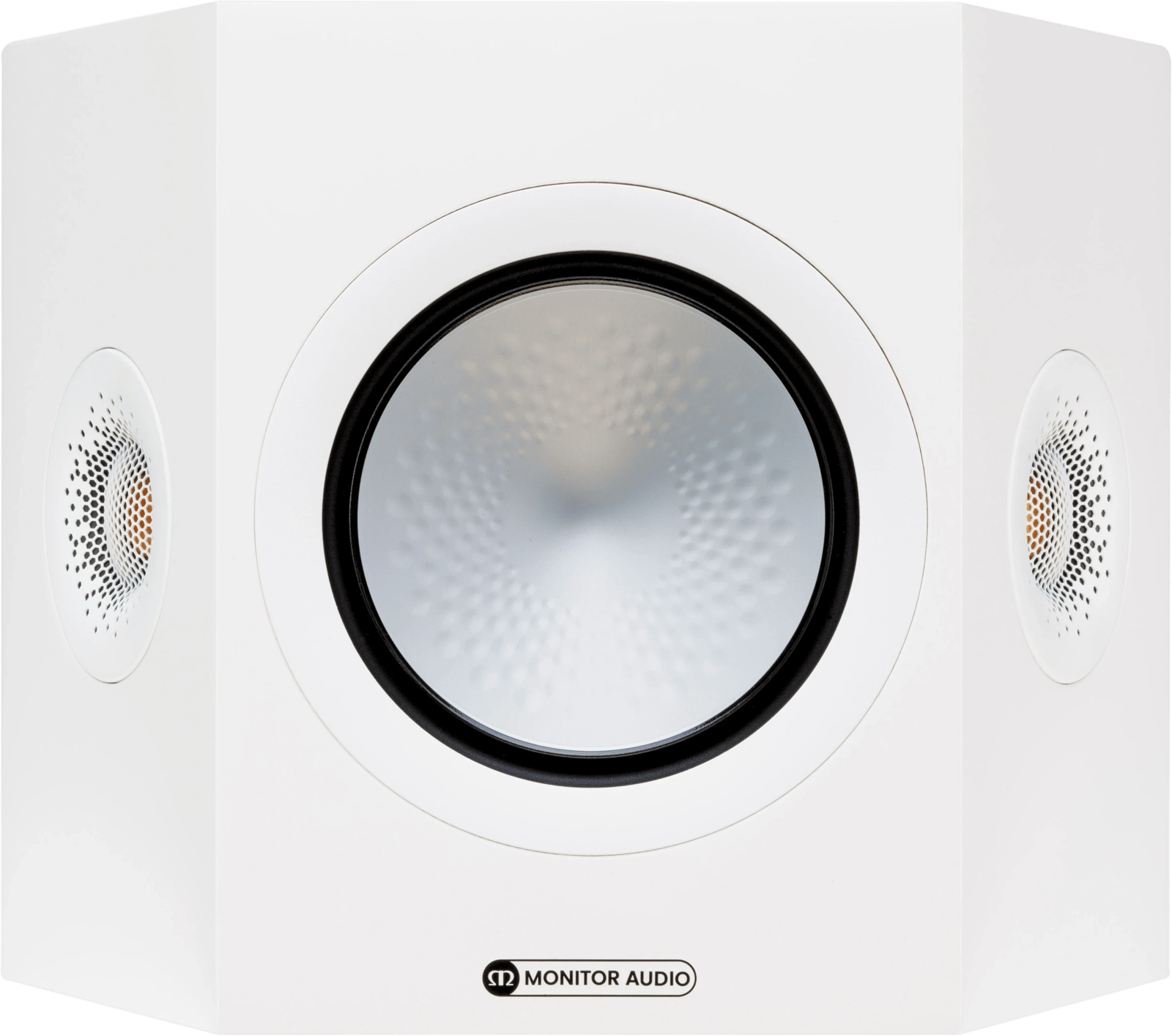 Monitor Audio Silver FX 7G in Weiß, Vorderansicht rechts.