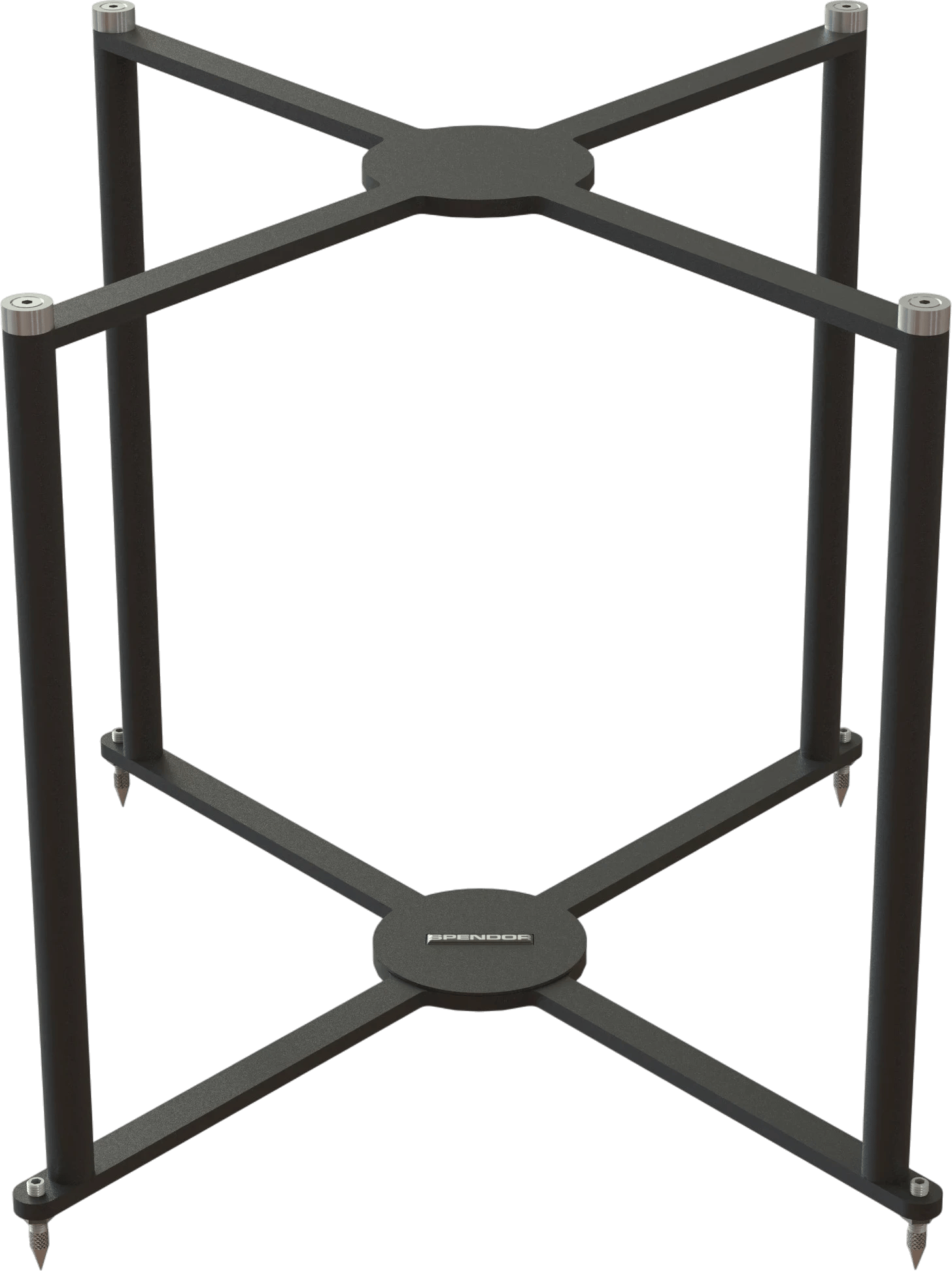 Frontansicht des Spendor Classic 100 Stands in Satin Black.