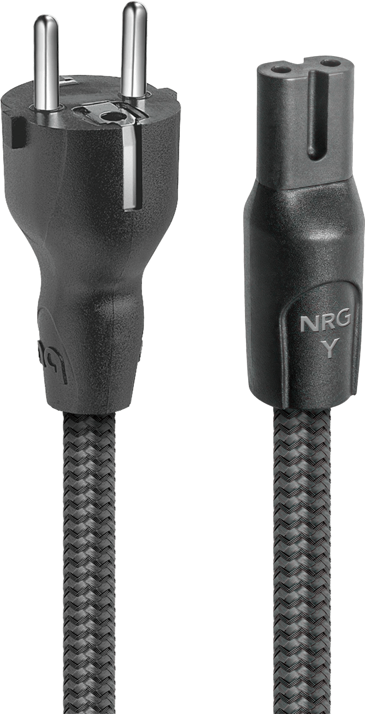 AudioQuest NRG-Y2 Netzkabel mit Schuko- und C7-Anschlüssen.