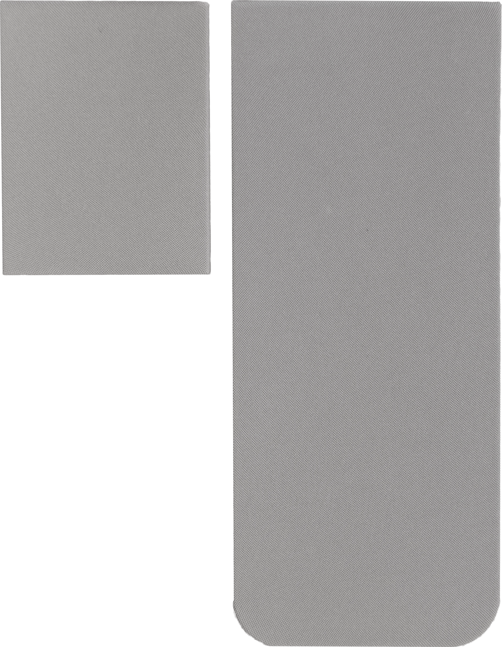 Frontalansicht von zwei grauen Gabriel®-Stoffabdeckungen für Lyngdorf FR-2.