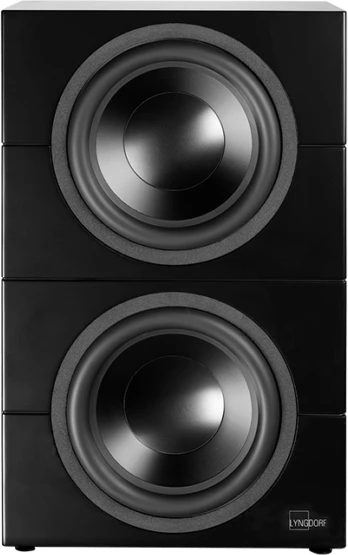 Frontansicht des Lyngdorf BW-20 passiven Boundary-Woofer mit zwei 12-Zoll-Treibern.