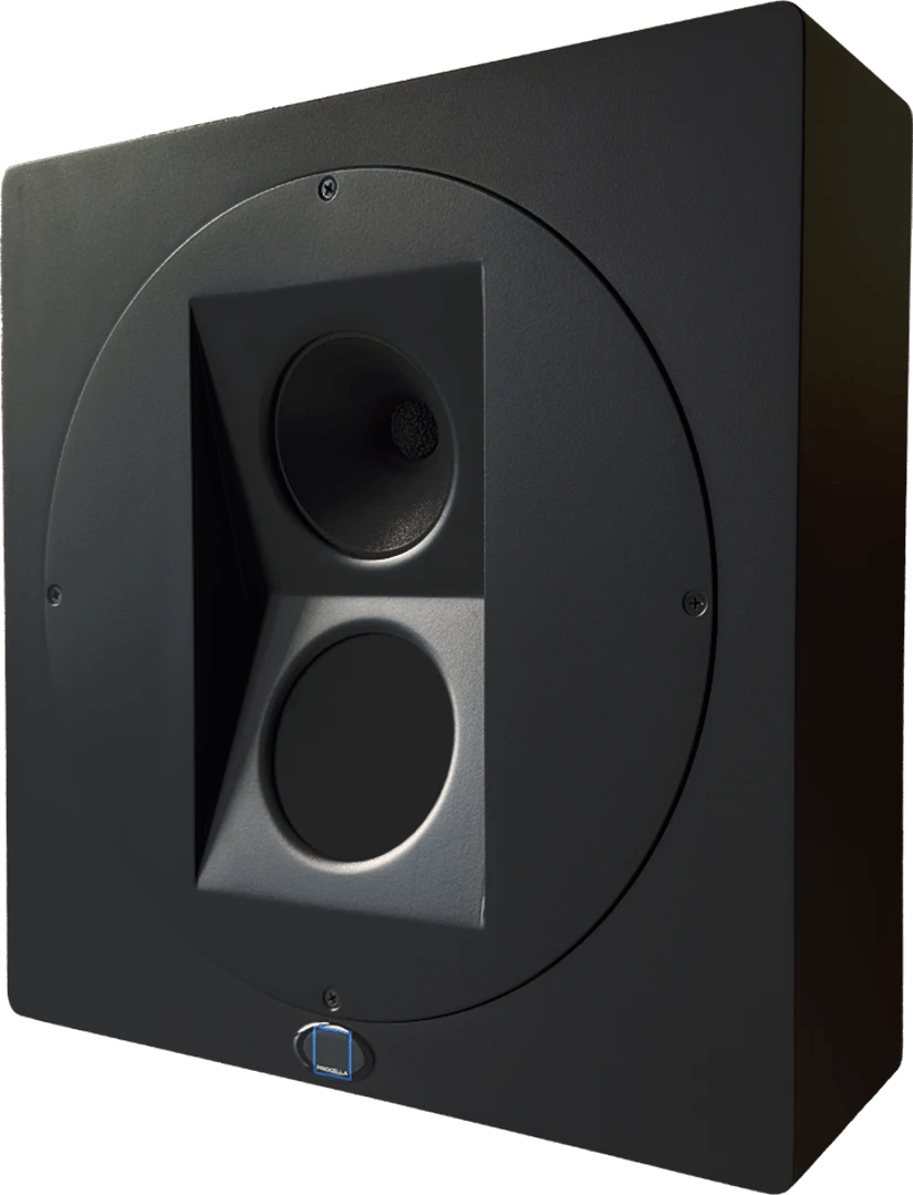 Procella Audio P5oCW Lautsprecher mit drehbarer Schallwand und geneigtem Hochtöner.