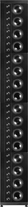 Frontansicht des Lyngdorf LS-1000 Lautsprechermoduls links.