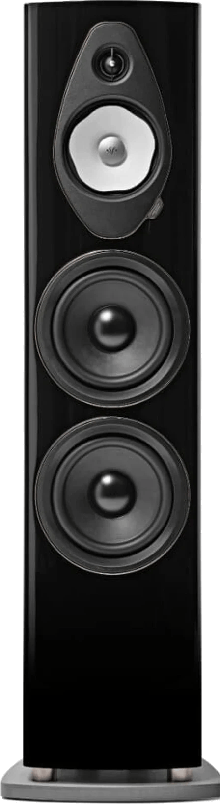 Frontansicht des schwarzen Standlautsprechers Sonus faber Sonetto VIII G2.