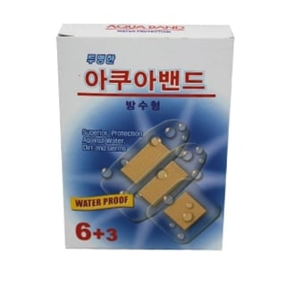 투명한 아쿠아 밴드 방수형 6+3매