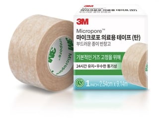 3M 마이크로포 의료용 테이프 종이반창고 2.54cm x 9.14m 1개