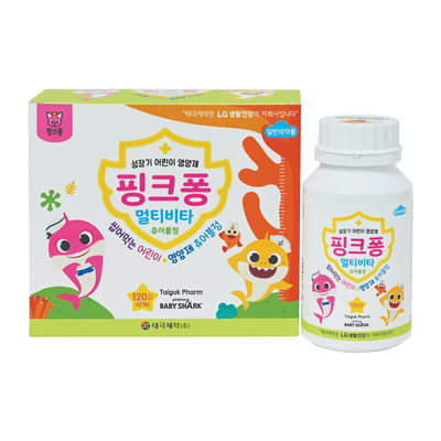 핑크퐁 멀티비타 츄어블정 120정 2개입