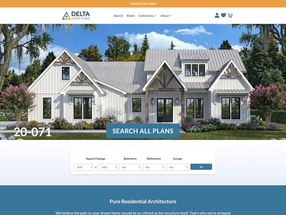 Delta Home Plans — Website designed and built by Digital DP
