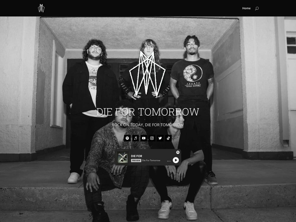 Die For Tomorrow — Band - Website designed and built by Digital DP