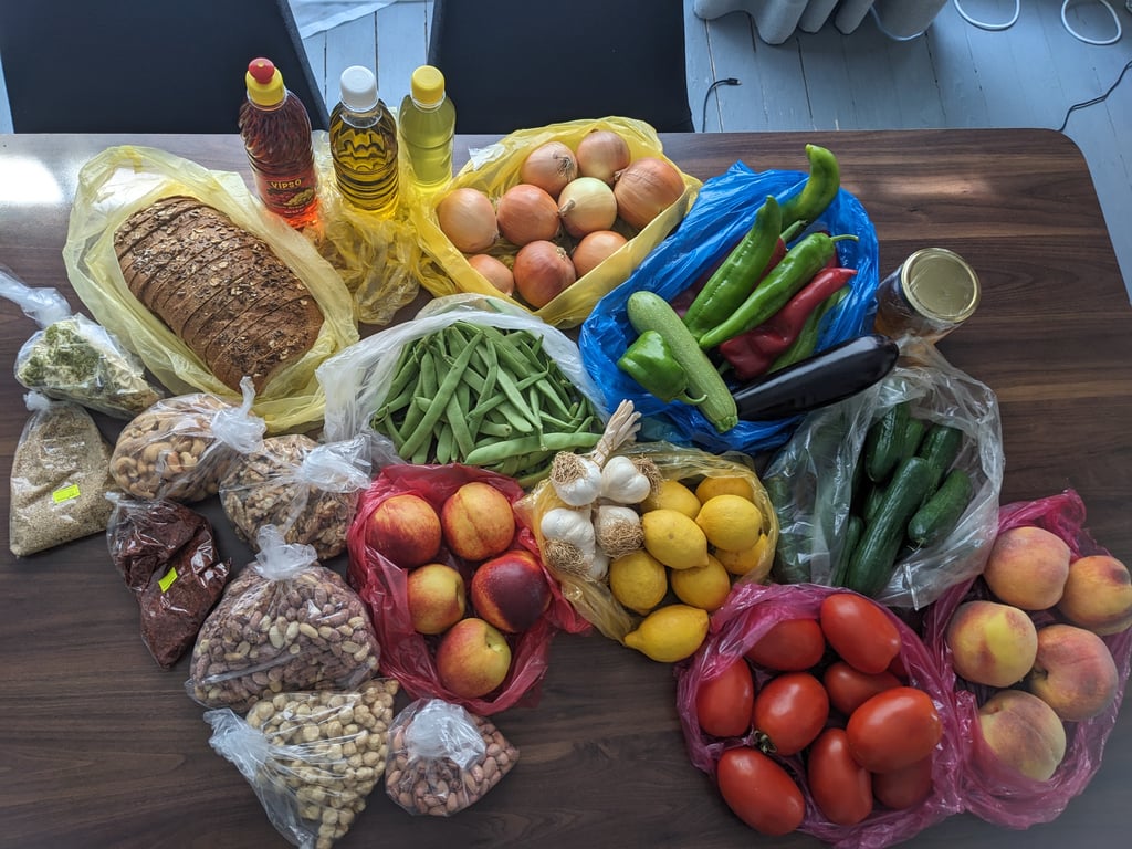 Fresh produce from a local market in Istanbul