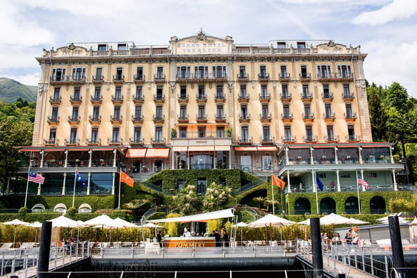 Grand Hotel Tremezzo — 1910 Art Nouveau palace on the Lake Como shoreline, directly across the water from Bellagio