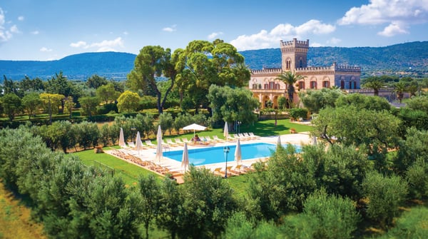 Masseria Salamina, Fasano — 17th-century masseria among centuries-old olive trees in the Puglian countryside, scented with lavender and oregano