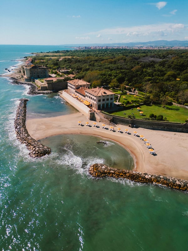 La Posta Vecchia — Jean Paul Getty's former villa at Ladispoli, set directly on the Tyrrhenian Sea near Rome