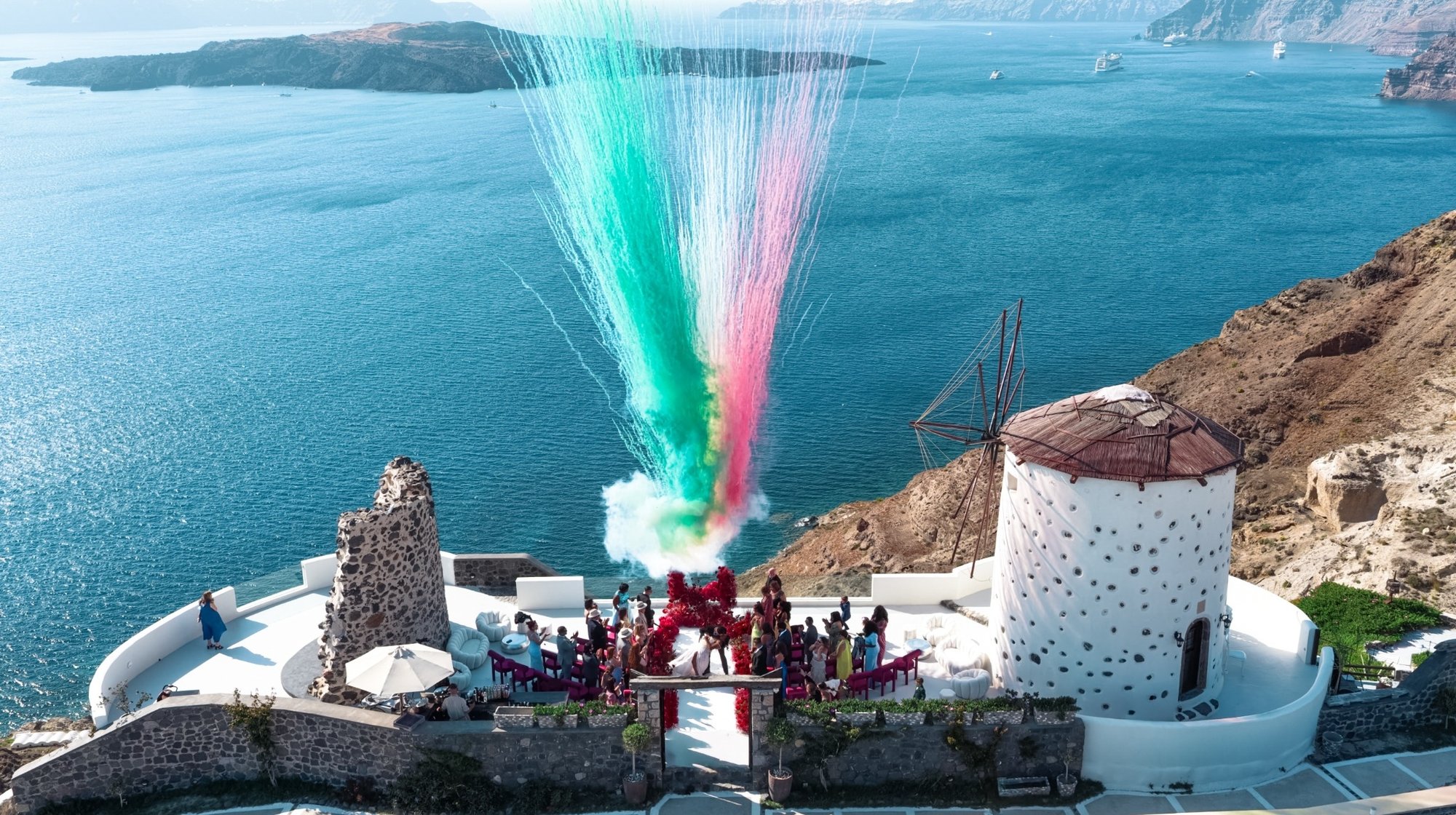 El Viento Santorini wedding venue in Megalochori, Santorini