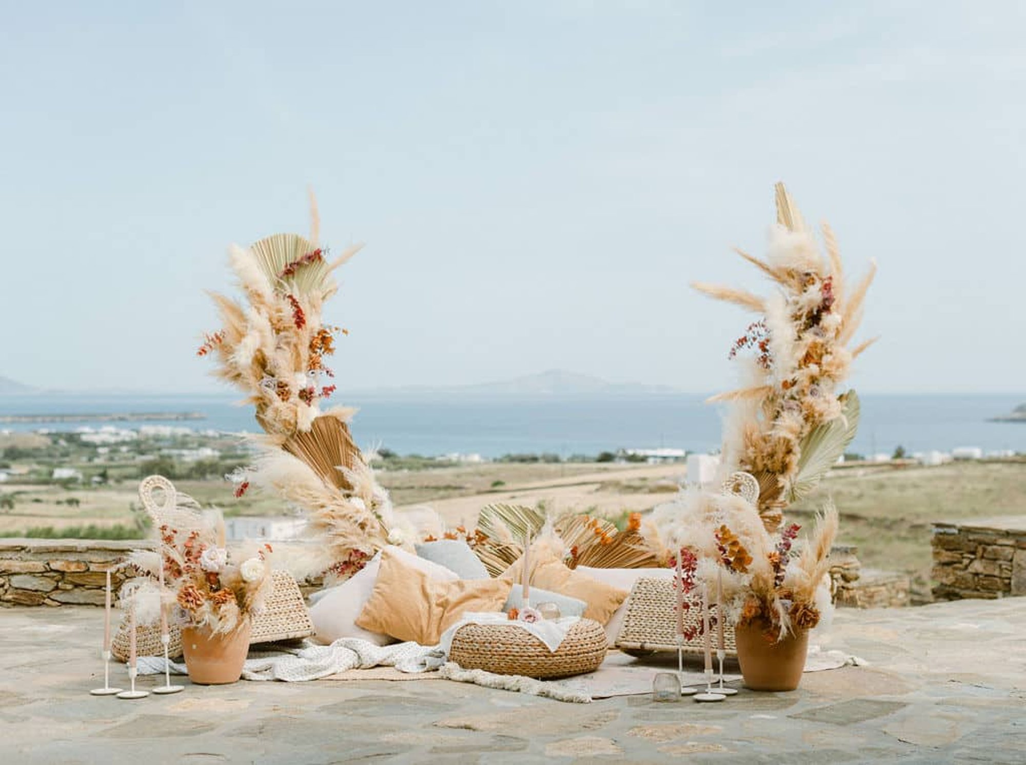 The Secret View at Fladakia Estate wedding venue in Golden Beach, Paros