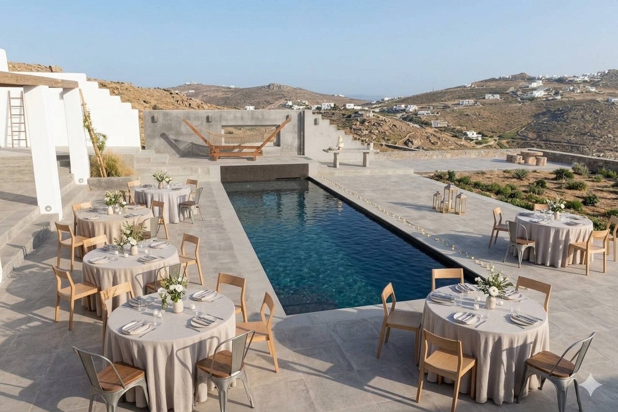 Villa Almi wedding venue in Mykonos Town, Mykonos