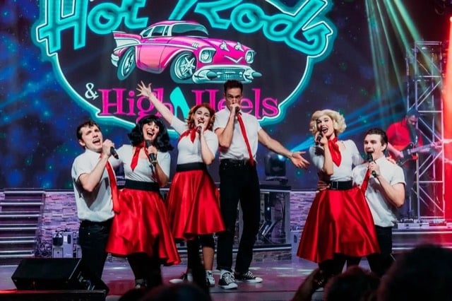 Hot Rods and High Heels cast in fifties costumes