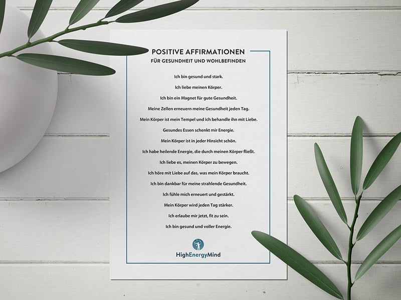 Positive Affirmationen für Gesundheit und Wohlbefinden