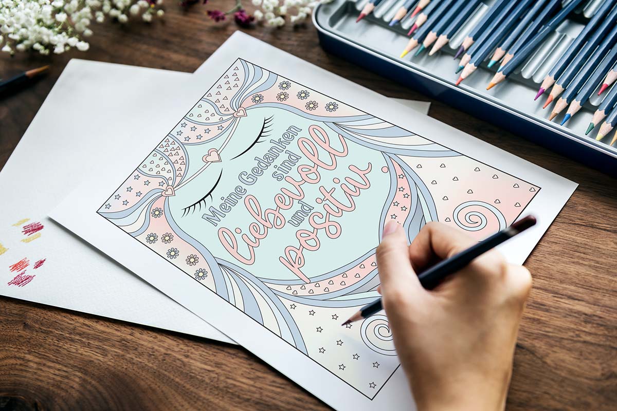 Mein Universum ist voller Liebe, Glück und Erfolg - Affirmationen Malbuch für Erwachsene