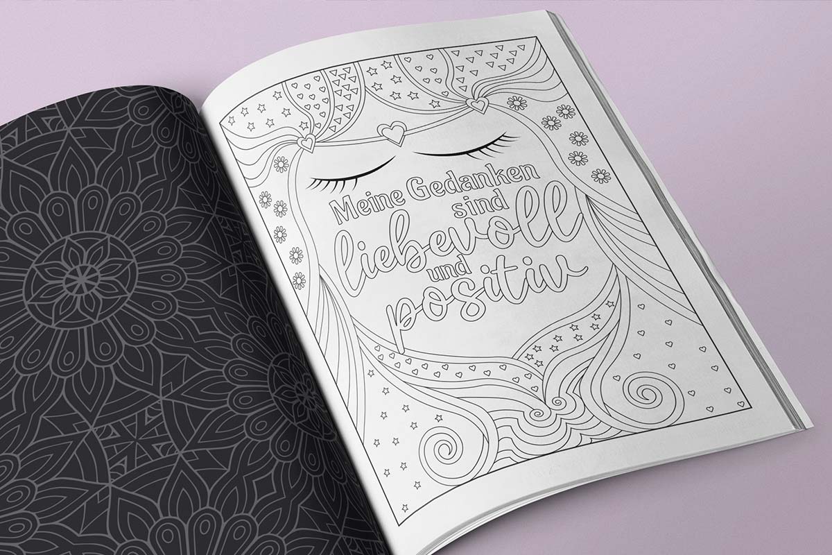 Mein Universum ist voller Liebe, Glück und Erfolg - Affirmationen Malbuch für Erwachsene