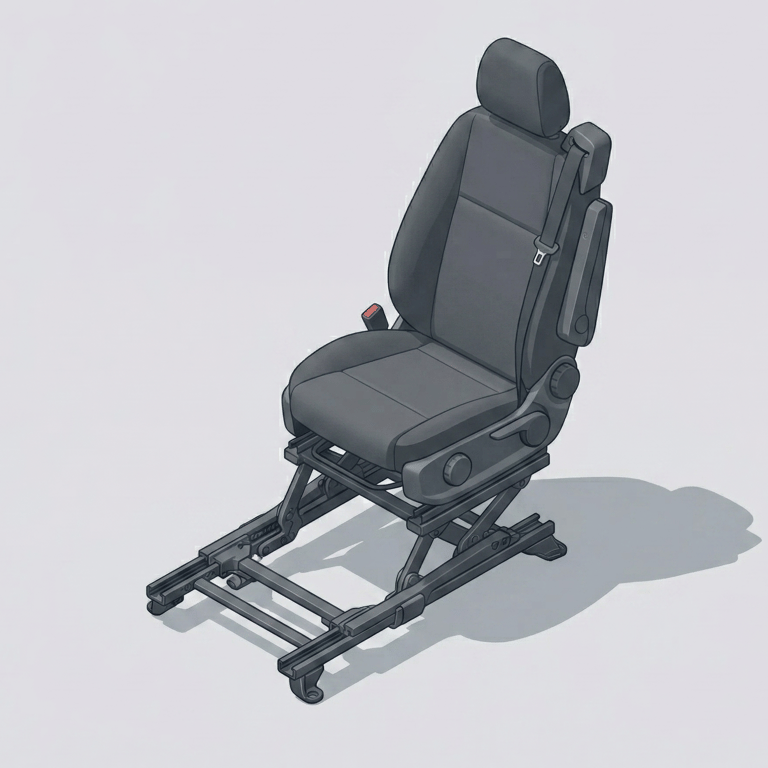 BraunAbility Turny Evo powered transfer seat extended from vehicle
