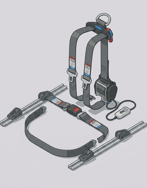 Occupant restraint seatbelt system for wheelchair-seated passenger