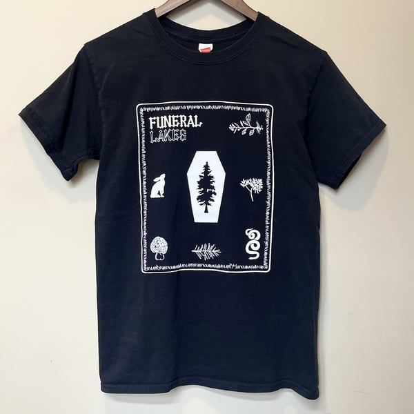 Upcycled Black "Funeral Lakes" T-shirt image