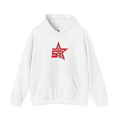 Star '5ive' Logo Hoodie — Red Retro Athletic Pullover