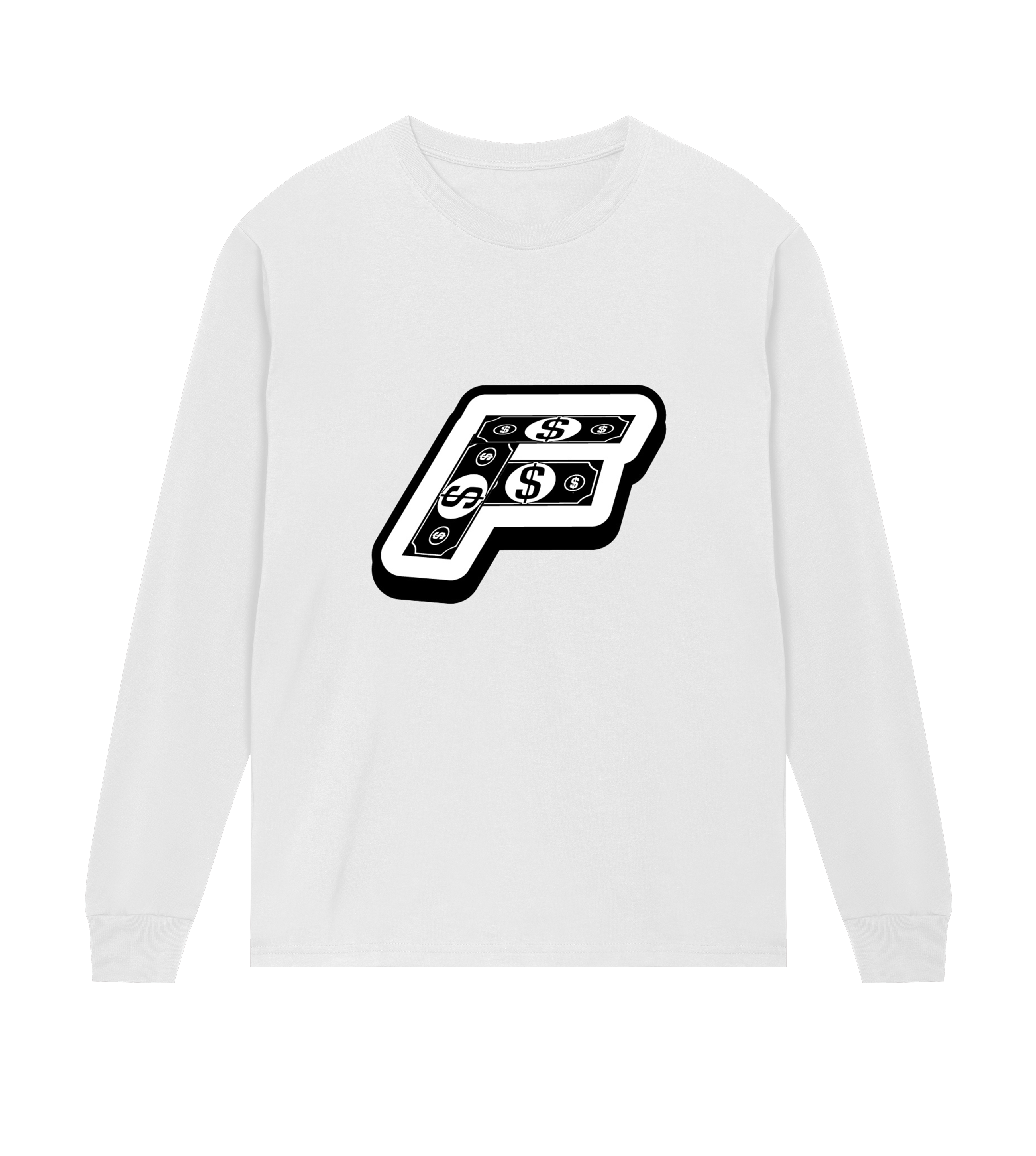 F on my chest - logo back Mens Regular Long Sleeve Tee