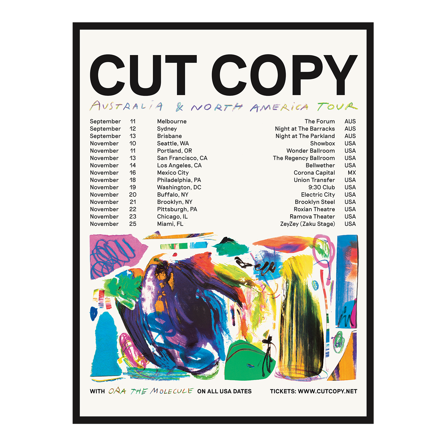 Cut Copy - Moments Tour Poster