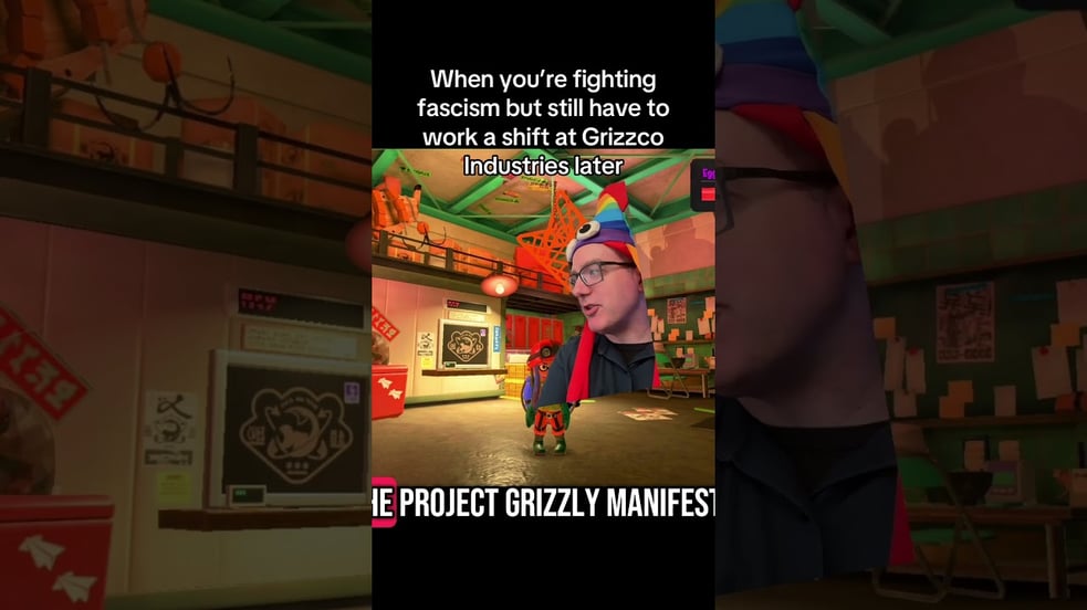 When you’re fighting fascism but still have to work a shift at Grizzco Industries later #salmonrun