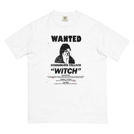 WANTED (black on white) Unisex garment-dyed heavyweight t-shirt