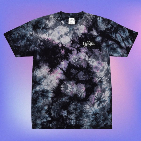 YELRIHS Oversized Purple Galaxy tie-dye t-shirt image