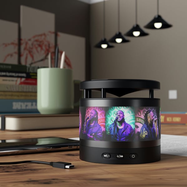 Metal Bluetooth Speaker and Wireless Charging Pad image
