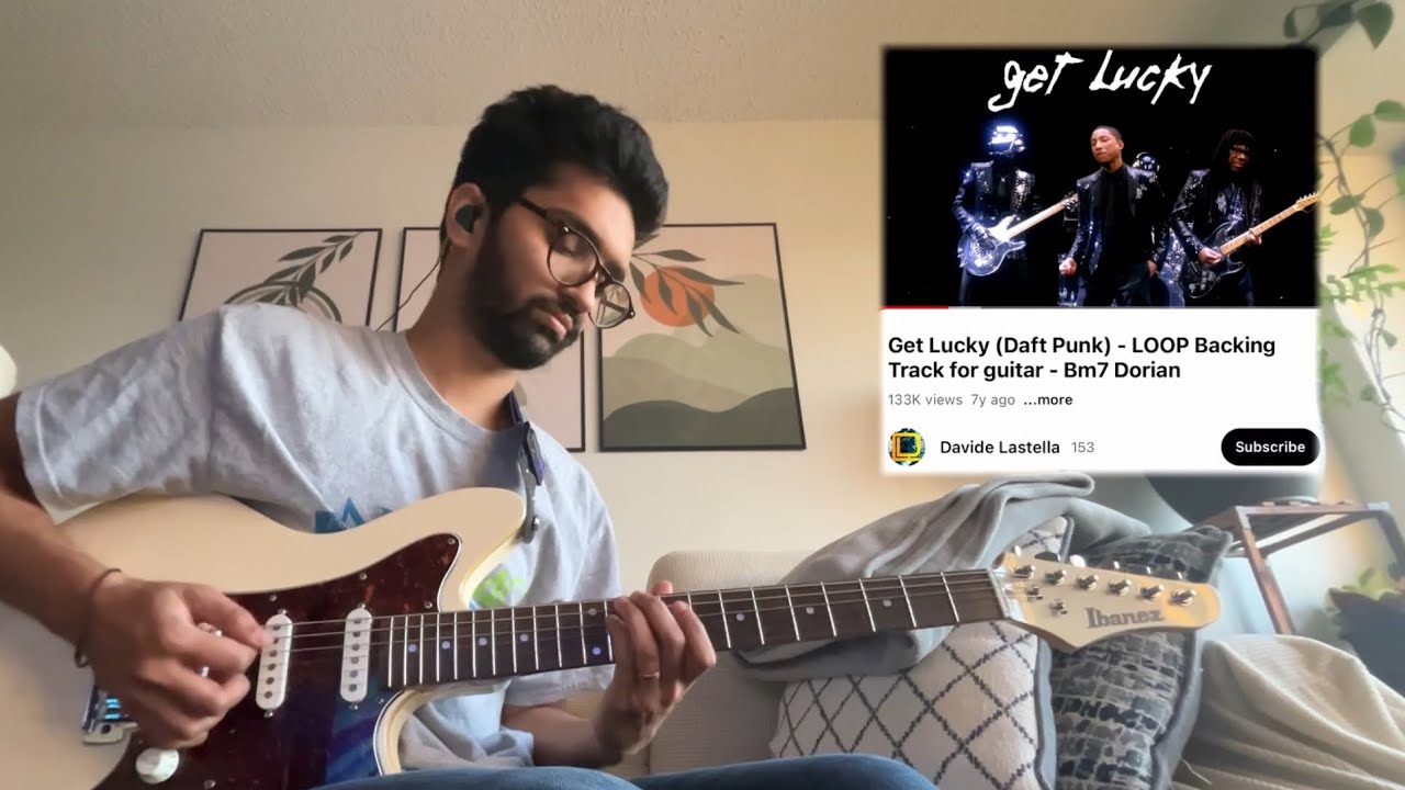 Funk Guitar Practice - GET LUCKY Backing Track - Weekly Covers - Episode 1