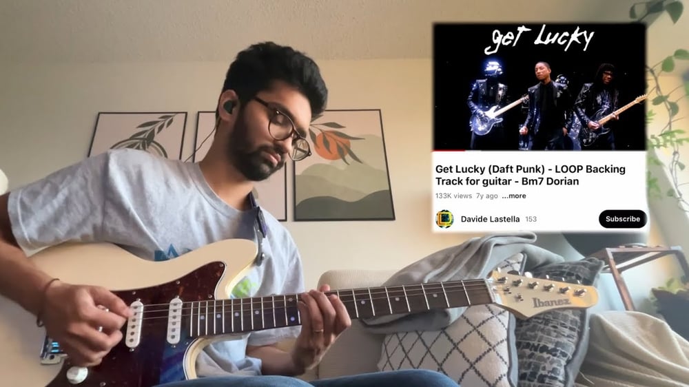 Funk Guitar Practice - GET LUCKY Backing Track - Weekly Covers - Episode 1