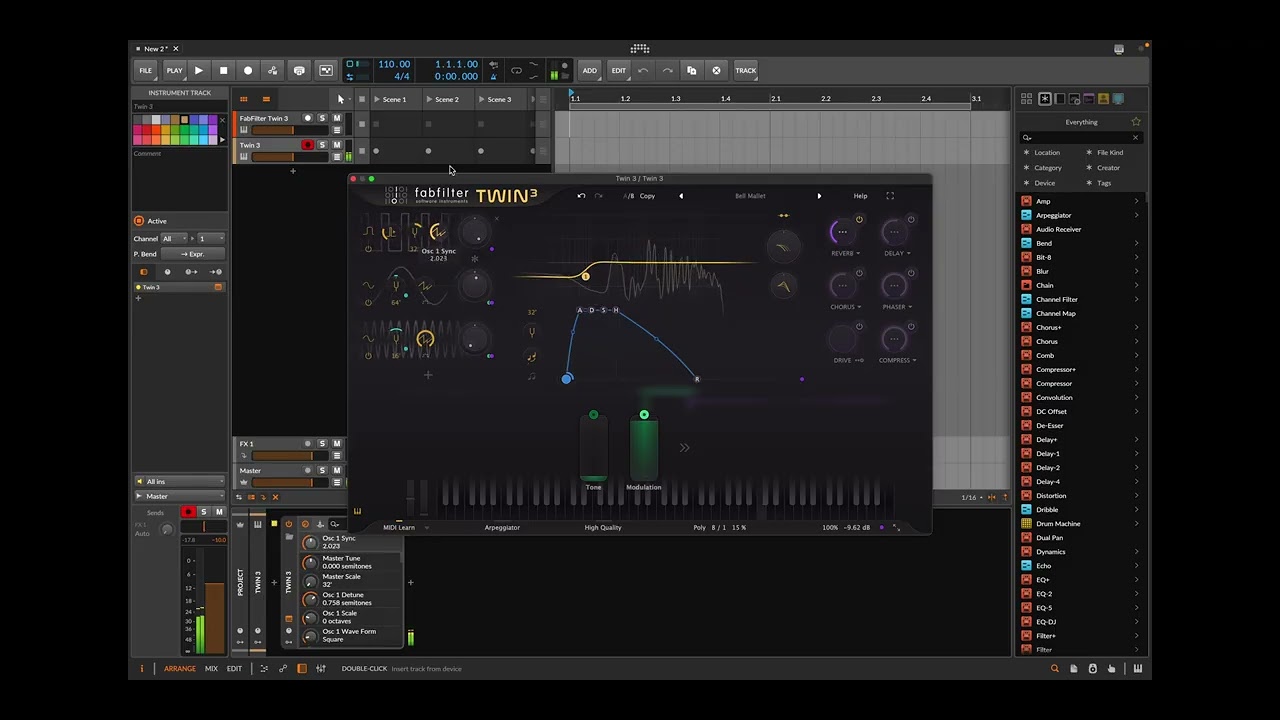 FabFilter Twin 3 in Bitwig Studio | First Impressions & Preset Design