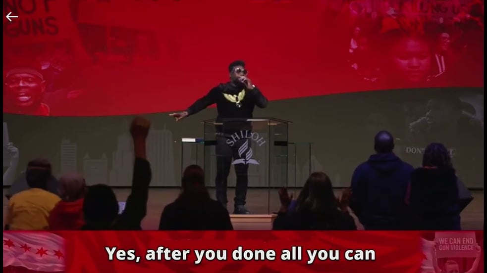 Robert Hawkins singing “Stand” at the “Stop the gun violence” prayer and worship service. 03/01/24