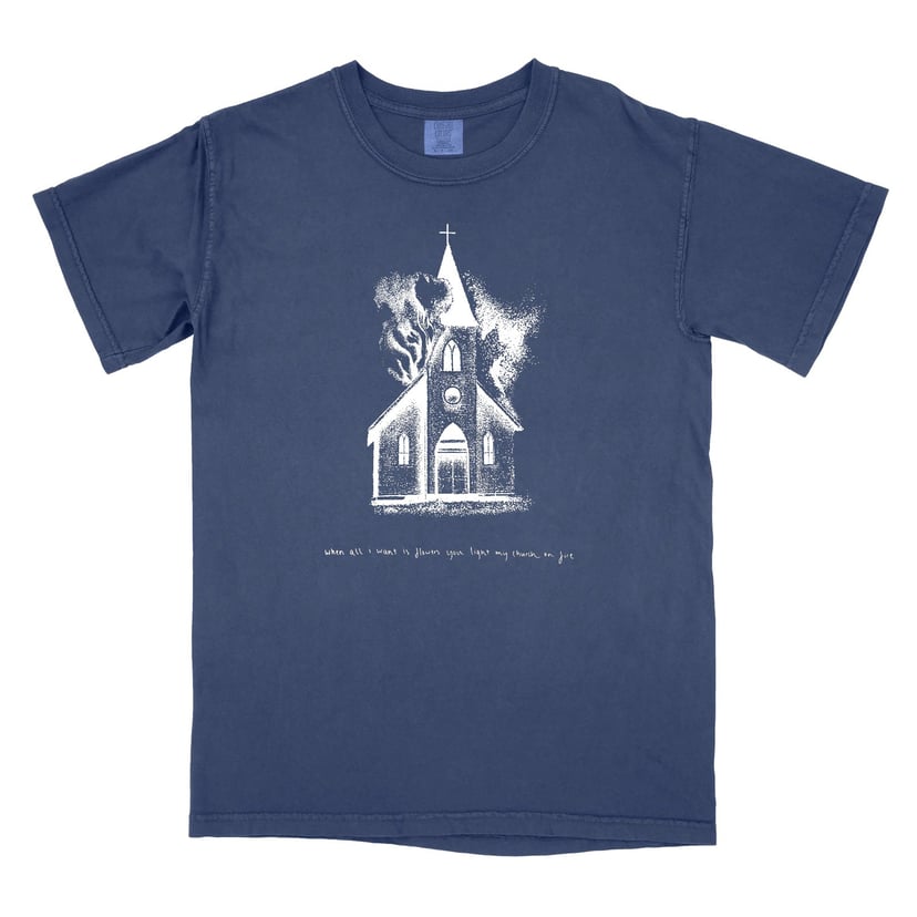 burning church shirts image