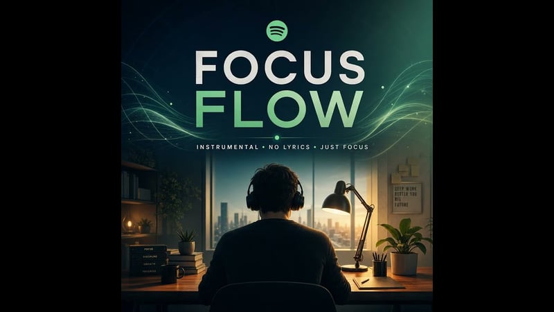 Spotify Focus Flow is the secret weapon of every deep work session. No lyrics, no distractions — jus