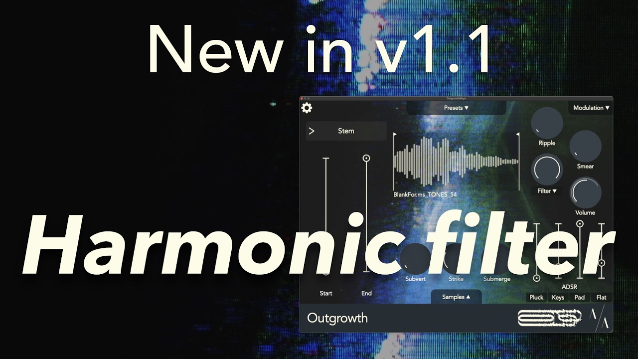 Turn noise into pitch: Outgrowth's new Harmonic Filter (v1.1)
