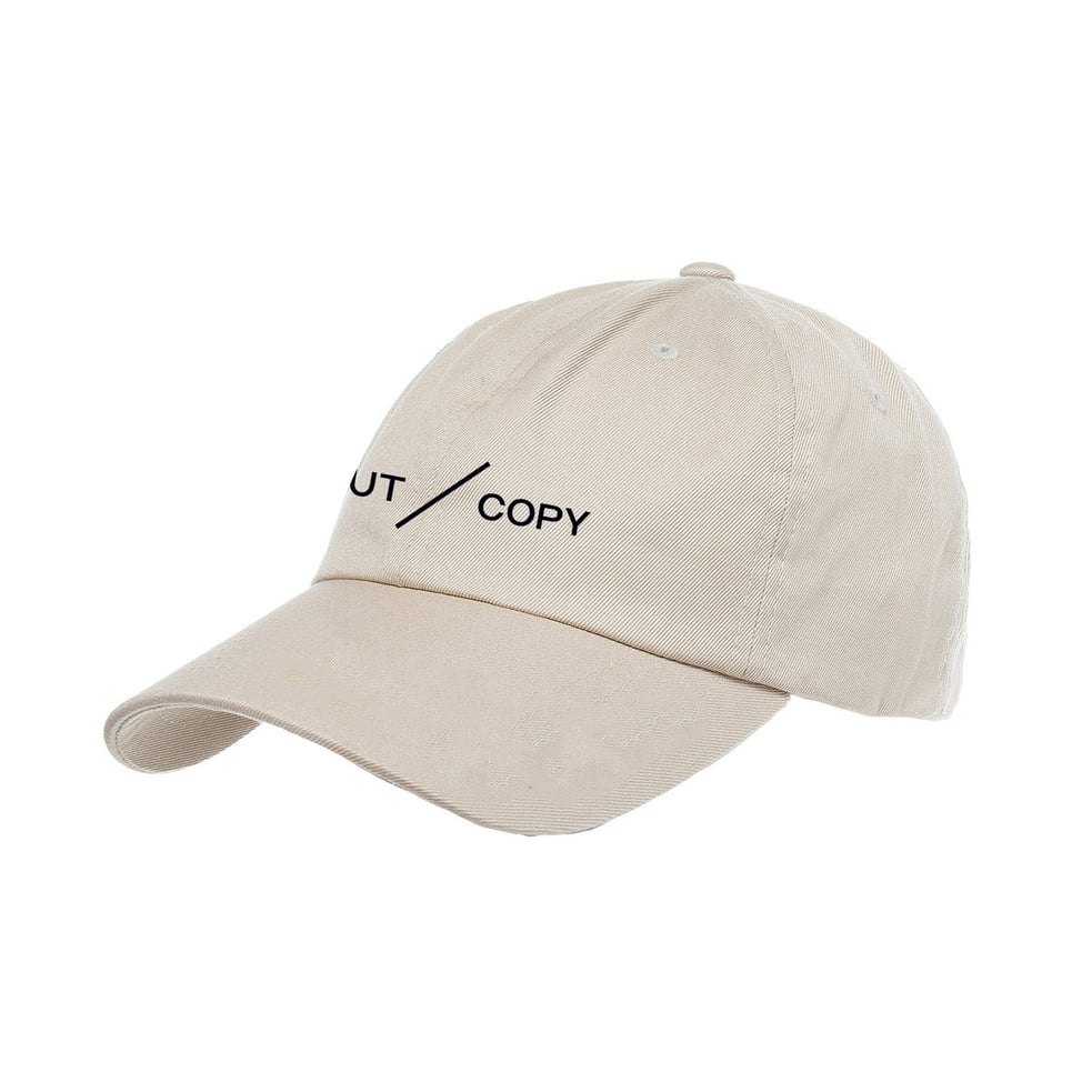 Cut Copy Dad Hat – Natural Off-White – Logo Minimal Adjustable Cap