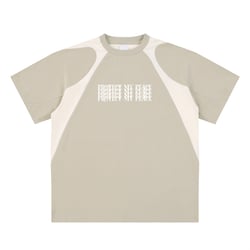 Contrast Panel Cotton "Protect My Peace" T-Shirt