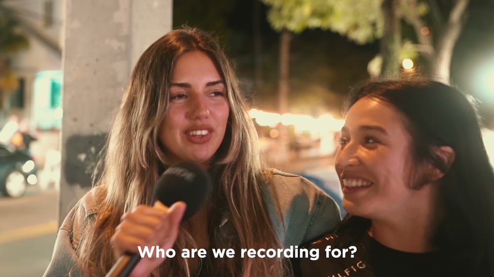 Band members interview strangers in Key West
