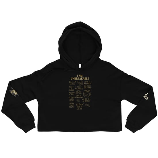 UNSHAKABLE WOMAN Crop Hoodie