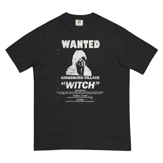 WANTED (white on black) Unisex garment-dyed heavyweight t-shirt