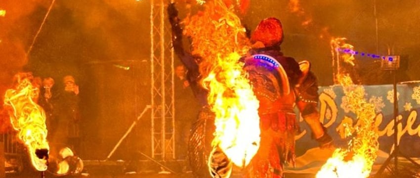 Лазерное огненно-пиротехническое шоу провели в Бресте