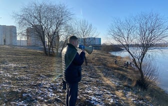 В Могилеве ОСВОД провел рейд на Фатинском заливе — со льда выгнали десятки рыбаков