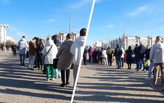 «Бесплатно раздают?» — В Минске заметили очередь из нескольких десятков человек. За чем стояли? — Видео