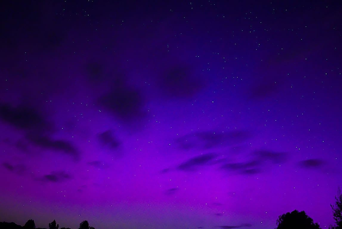 Полярное сияние над Беларусью. Чашникский район Витебской области. Фото Сергея Серебро